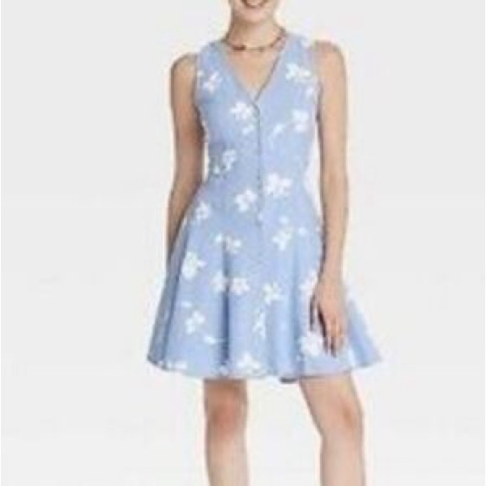 Universal Thread Light Blue Floral Mini Dress